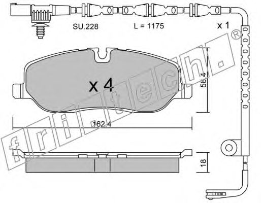 Комплект тормозных колодок, дисковый тормоз fri.tech. 709.0W