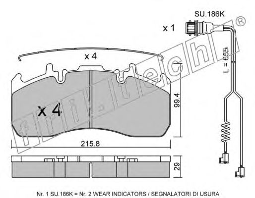 Комплект тормозных колодок, дисковый тормоз fri.tech. 29203