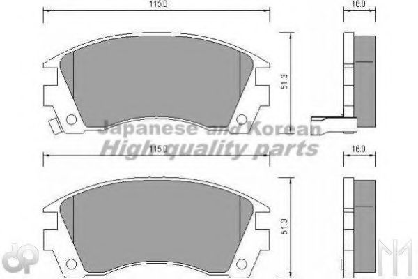 Комплект тормозных колодок, дисковый тормоз ASHUKI N009-65A