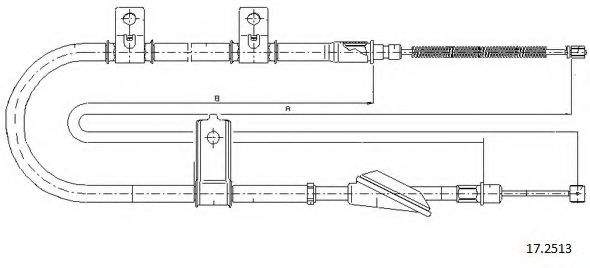 Трос, стояночная тормозная система CABOR 17.2513