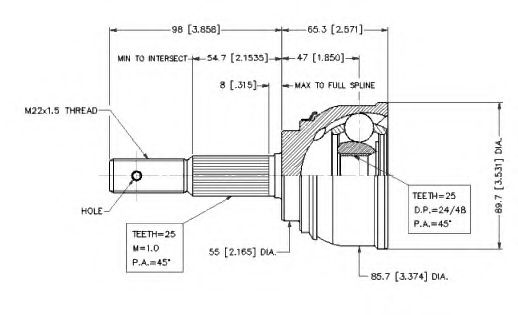 Шарнирный комплект, приводной вал VEMA 18460