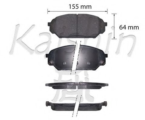 Комплект тормозных колодок, дисковый тормоз KAISHIN D11308