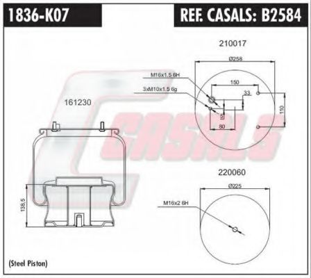 Кожух пневматической рессоры CASALS B2584