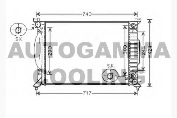 Радиатор, охлаждение двигателя AUTOGAMMA 104500