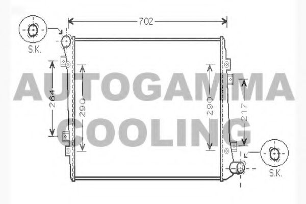 Радиатор, охлаждение двигателя AUTOGAMMA 104748