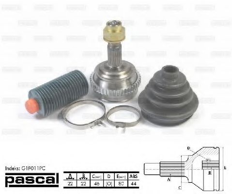 Шарнирный комплект, приводной вал PASCAL G1F011PC