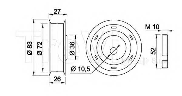 Натяжной ролик, ремень ГРМ BERTOLOTTI 70212