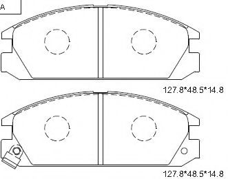Комплект тормозных колодок, дисковый тормоз ASIMCO KD1721