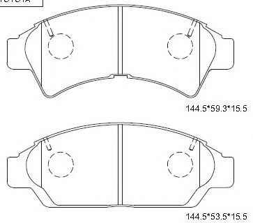 Комплект тормозных колодок, дисковый тормоз ASIMCO KD2709