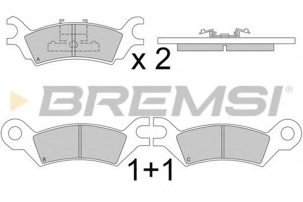 Комплект тормозных колодок, дисковый тормоз BREMSI BP2251