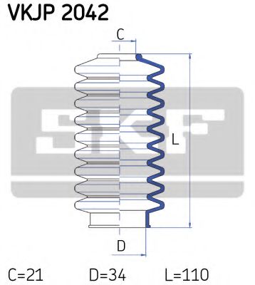 Комплект пылника, рулевое управление SKF VKJP 2042