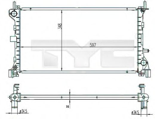 Радиатор, охлаждение двигателя TYC 710-0039