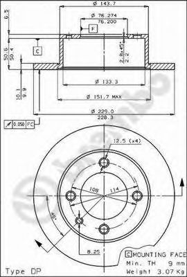 Тормозной диск BREMBO 08.2479.10