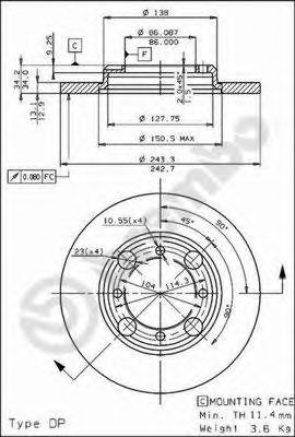 Тормозной диск BREMBO 08.4786.10