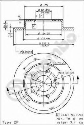 Тормозной диск BREMBO 08.5443.50