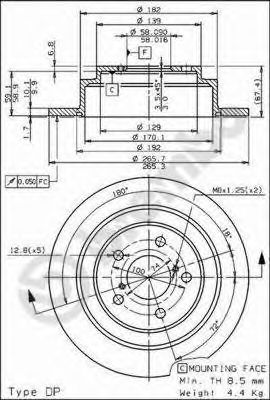 Тормозной диск BREMBO 08.6897.11