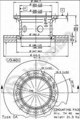 Тормозной диск BREMBO 09.4349.10
