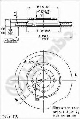 Тормозной диск BREMBO 09.5166.11