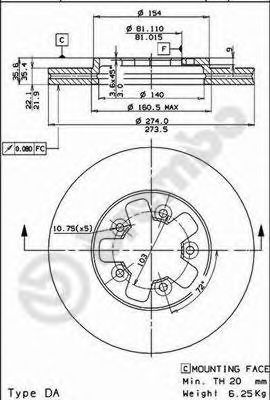 Тормозной диск BREMBO 09.5271.10