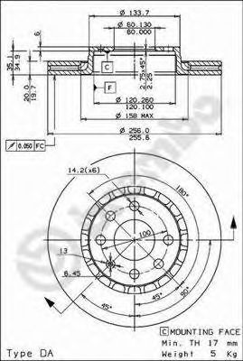 Тормозной диск BREMBO 09.5527.24