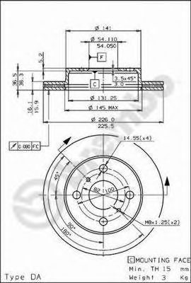 Тормозной диск BREMBO 09.5693.10