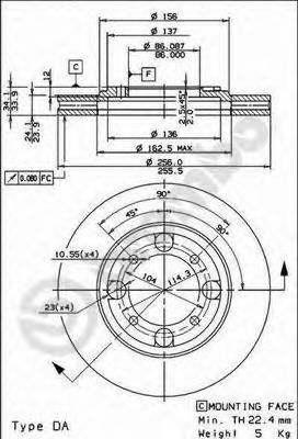 Тормозной диск BREMBO 09.6705.10