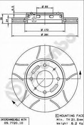 Тормозной диск BREMBO 09.7720.75