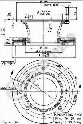 Тормозной диск BREMBO 09.7929.90