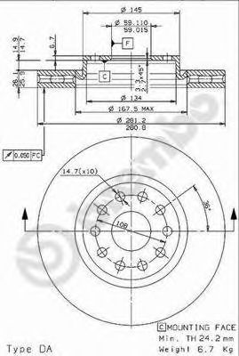 Тормозной диск BREMBO 09.9632.14