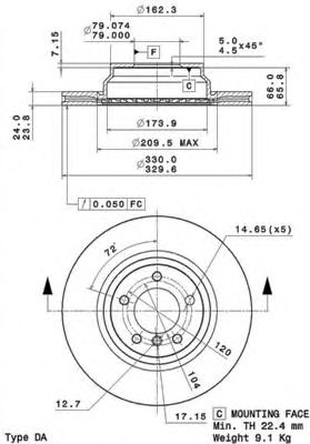 Тормозной диск BREMBO 09.A259.10