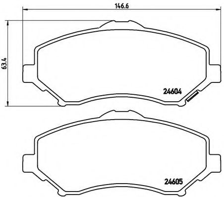 Комплект тормозных колодок, дисковый тормоз BREMBO P 11 022