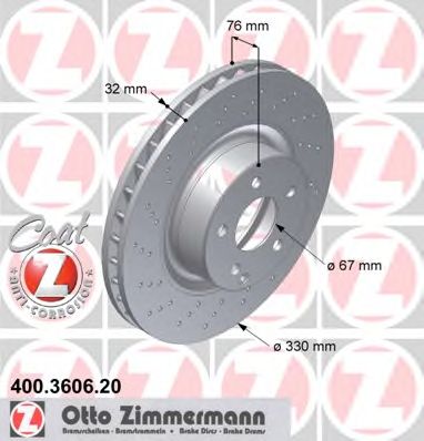 Тормозной диск ZIMMERMANN 400.3606.20