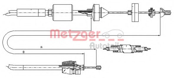 Трос, управление сцеплением METZGER 10.2843