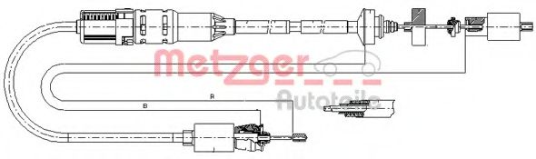 Трос, управление сцеплением METZGER 10.2967