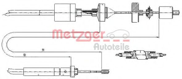 Трос, управление сцеплением METZGER 10.2973