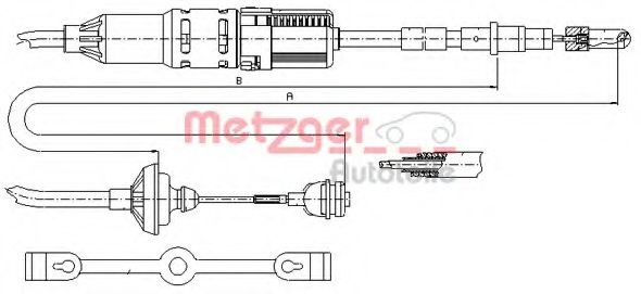 Трос, управление сцеплением METZGER 10.342