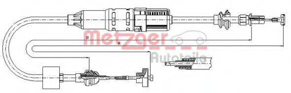 Трос, управление сцеплением METZGER 10.3442