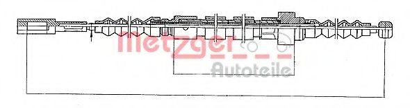 Трос, стояночная тормозная система METZGER 10.399
