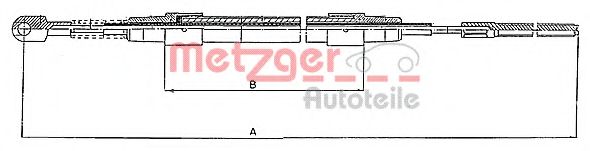 Трос, стояночная тормозная система METZGER 10.423