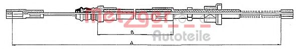 Трос, стояночная тормозная система METZGER 10.471