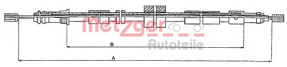 Трос, стояночная тормозная система METZGER 10.6025