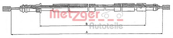 Трос, стояночная тормозная система METZGER 10.6026