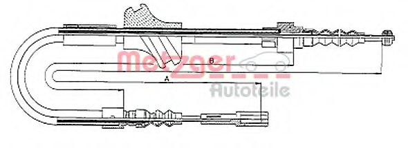 Трос, стояночная тормозная система METZGER 10.7541