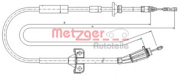 Трос, стояночная тормозная система METZGER 10.8065