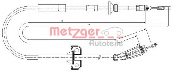 Трос, стояночная тормозная система METZGER 10.8066