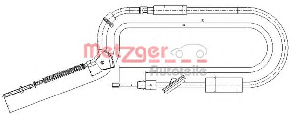 Трос, стояночная тормозная система METZGER 10.9332
