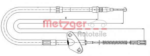 Трос, стояночная тормозная система METZGER 10.9871