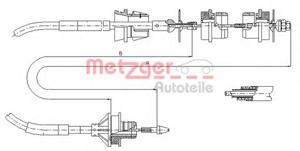 Трос, управление сцеплением METZGER 11.2244