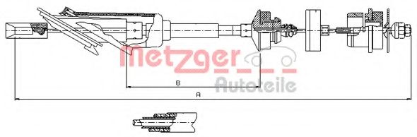 Трос, управление сцеплением METZGER 11.2254