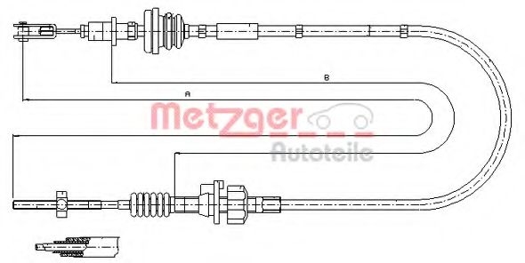 Трос, управление сцеплением METZGER 11.2255